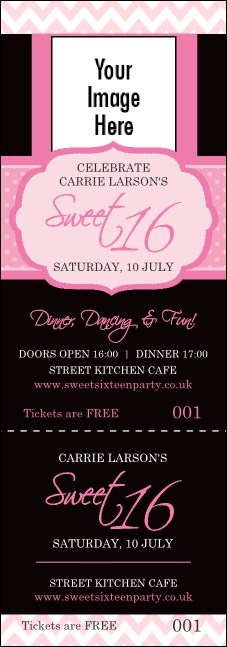 Sweet 16 Event Ticket Product Front
