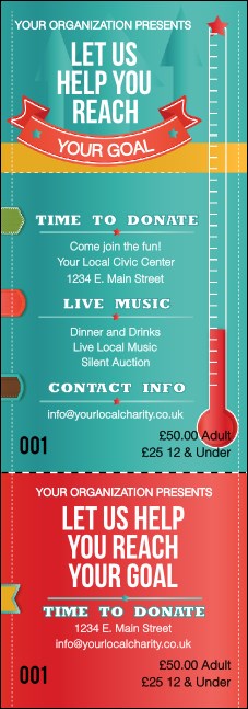 Fundraising Thermometer Event Ticket Product Front