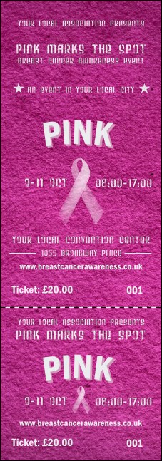 Breast Cancer Pink Ribbon Event Ticket Product Front