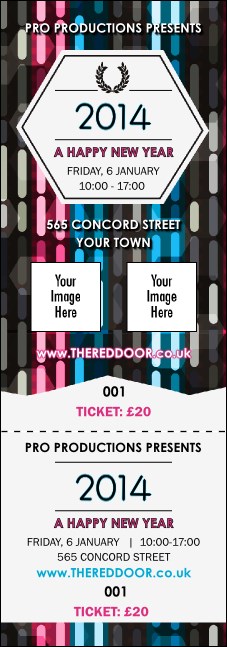 Year Neon Lights Event Ticket Product Front