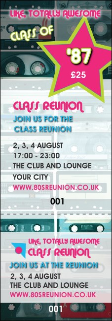 Totally 80s Event Ticket Product Front