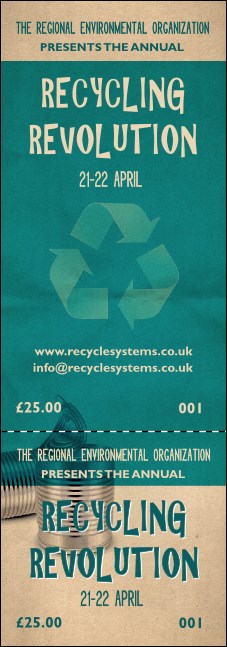 Recycling Symbol Event Ticket Product Front