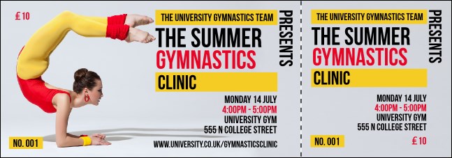 Retro Gymnastics Event Ticket Product Front