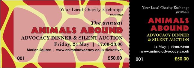 Animal Print Giraffe Event Ticket Product Front