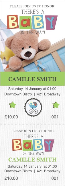 Baby Shower Teddy Event Ticket Product Front