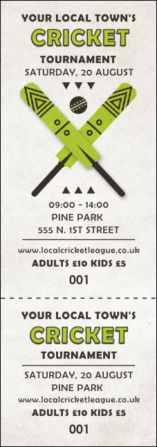 Cricket 3 Event Ticket Product Front