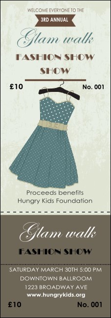 Fashion Show Event Ticket Product Front