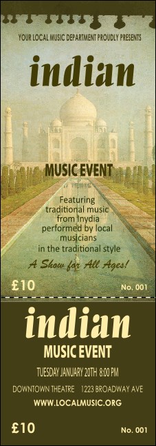 Indian Music Event Ticket Product Front