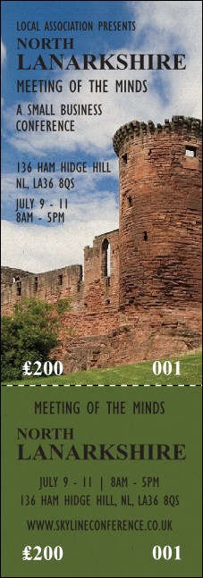 North Lanarkshire Event Ticket Product Front