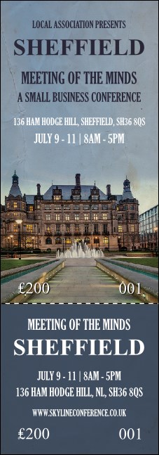 Sheffield Event Ticket Product Front