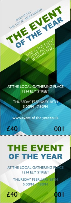 All Purpose Hex Event Ticket Product Front