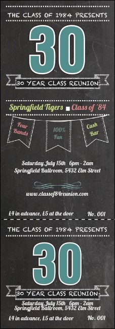 Class Reunion Event Ticket Product Front