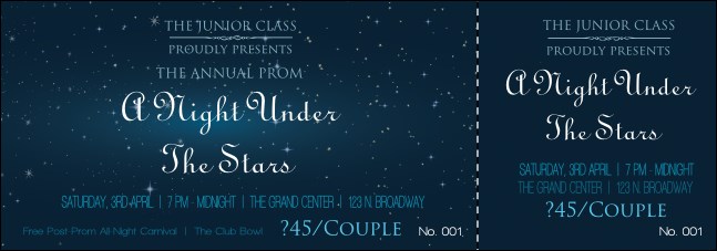 Star Theme Event Ticket Product Front