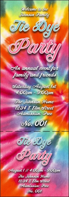 Tie Dye Event Ticket Product Front