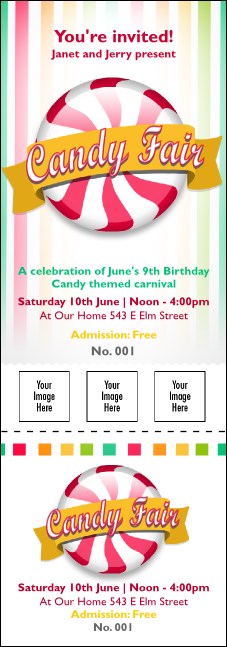 Candy Event Ticket Product Front