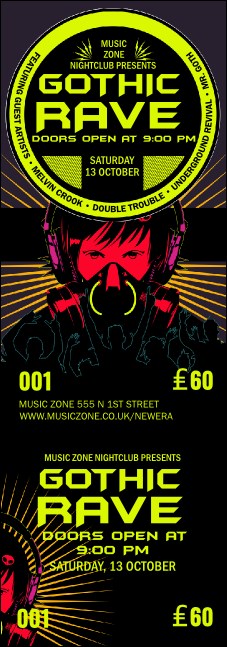 Goth Rave Event Ticket Product Front