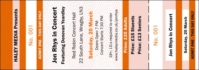 Orange Stripe General Admission Ticket