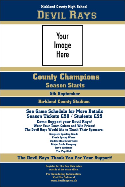 Sports Poster 001 in Blue and Gold Product Front