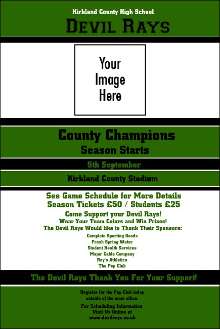 Sports Poster 001 in Green and Black Product Front