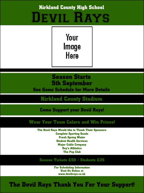 Sports Flyer 001 in Green and Black