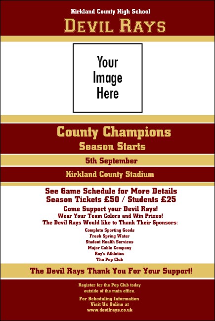 Sports Poster 001 in Maroon and Gold Product Front