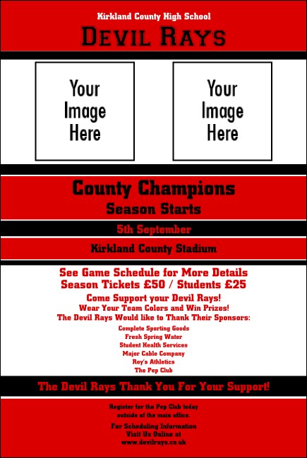 Sports Poster 002 in Red and Black Product Front