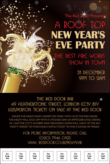 Champagne Bistro Poster With Place Holder Images Product Front