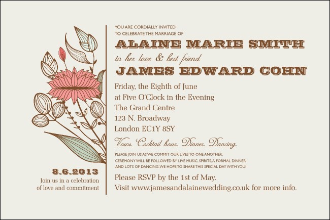 Wedding Flower Poster Product Front