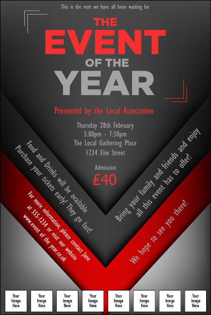 Red and Silver Logo Poster Product Front