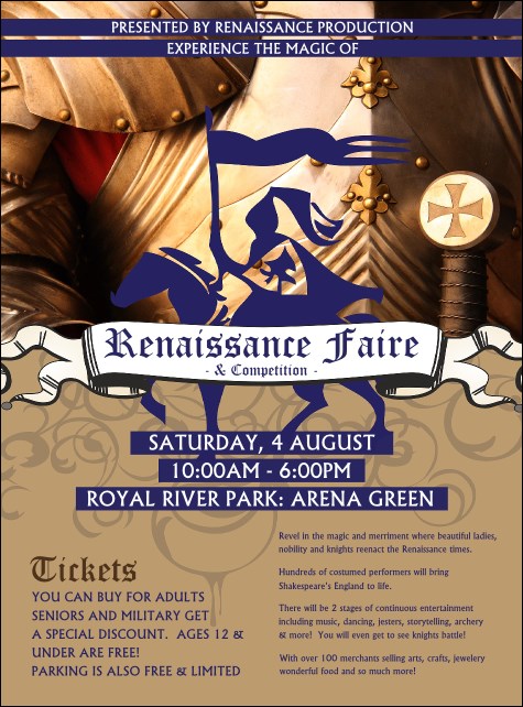 Renaissance Fair Armor Flyer Product Front