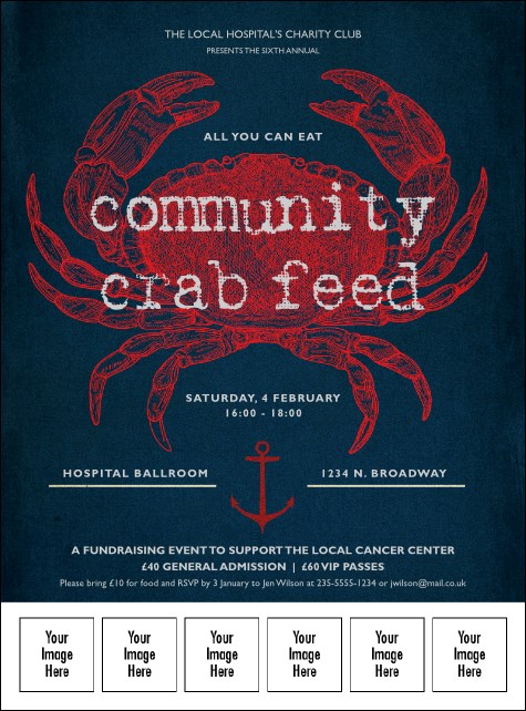 Crab Dinner Logo Flyer Product Front