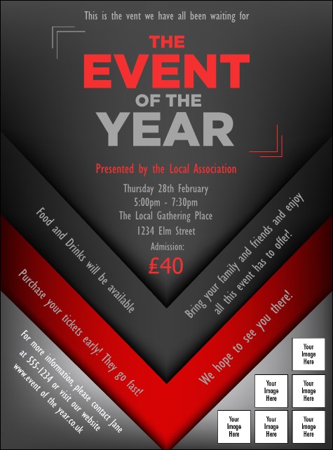 Red and Silver Logo Flyer Product Front