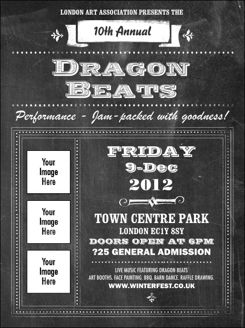 Retro Chalkboard Logo Flyer Product Front