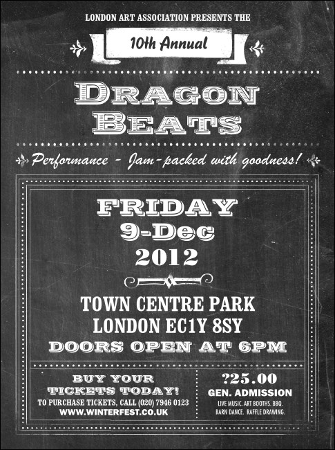 Retro Chalkboard Flyer Product Front