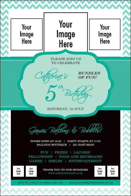 Happy Birthday Chevron Poster Product Front