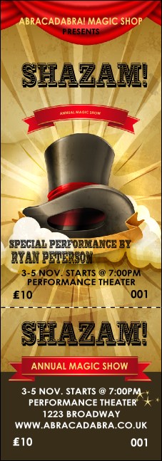 Magic Show Event Ticket Product Front