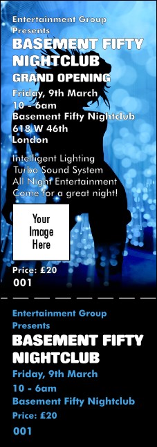 Nightclub Blue Event Ticket Product Front