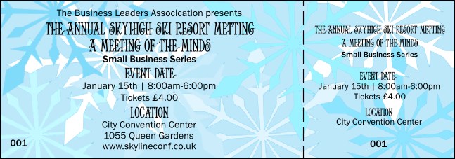 Snowflake Event Ticket Product Front