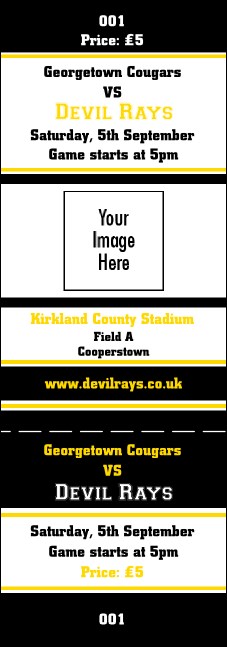 Sports Yellow and Black Event Ticket