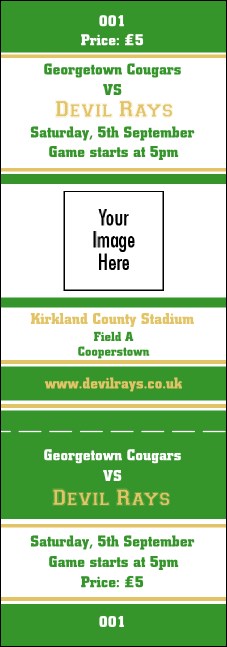 Sports Green and Gold Event Ticket