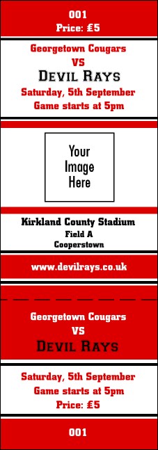 Sports Black and Red Event Ticket Product Front
