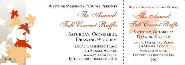 Fall Leaf  Event Ticket Product Front