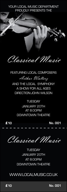 Classical Music Event Ticket Product Front
