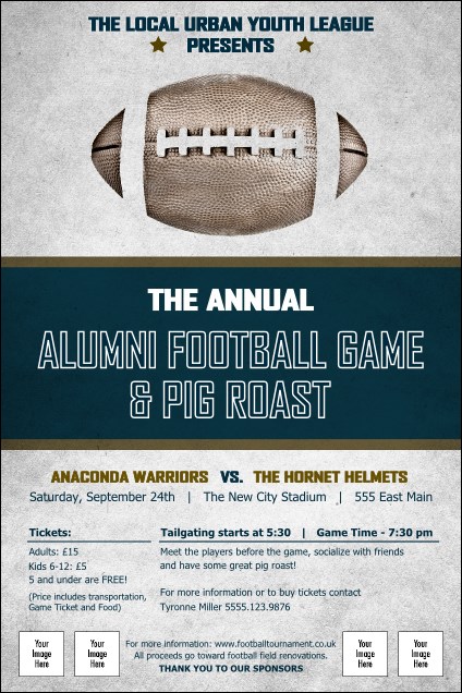 Football Blue Image Poster Product Front