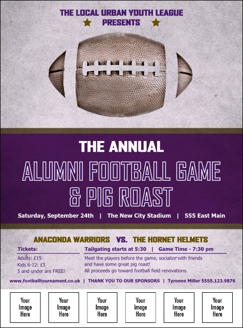 Football Purple Image Flyer