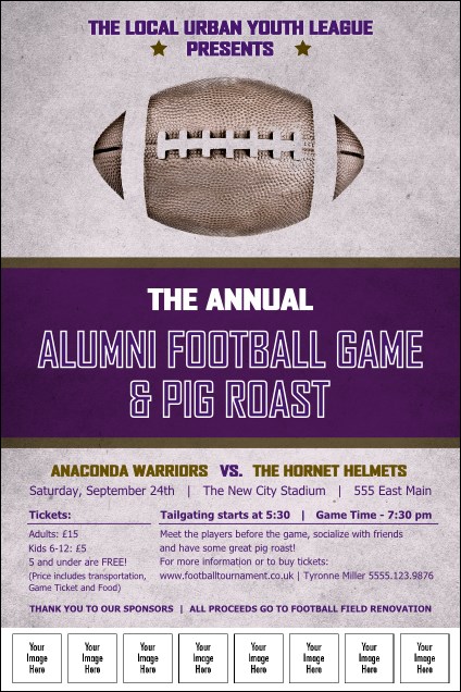 Football Purple Image Poster Product Front