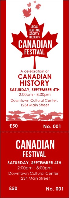 Toronto Event Ticket Product Front