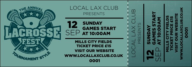 Lacrosse Event Ticket Product Front