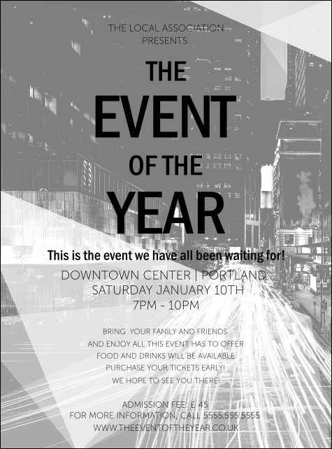 All Purpose Building and Streetlights Black and White  Flyer Product Front