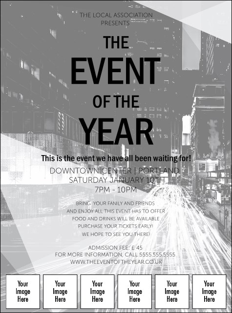 All Purpose Building and Streetlights Black and White  Image Flyer Product Front